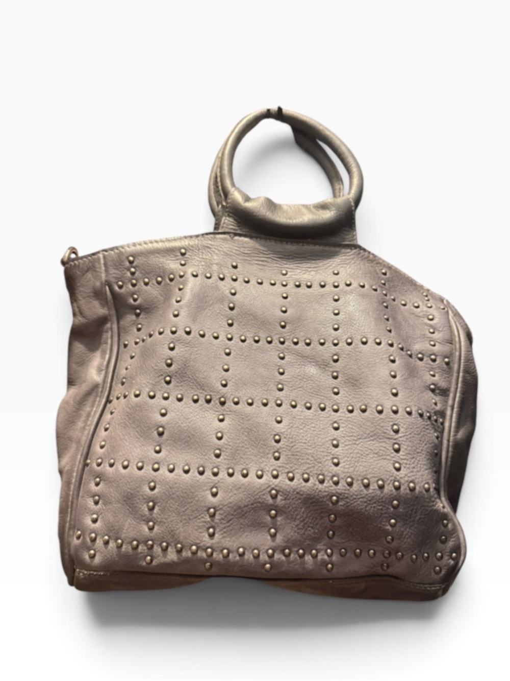 latico Taupe Studded Leather Satchel